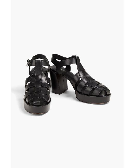 3.1 Phillip Lim Black Naomi Leather Platform Sandals