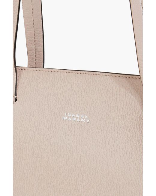 Isabel Marant Natural Oskan Studded Pebbled-leather Tote