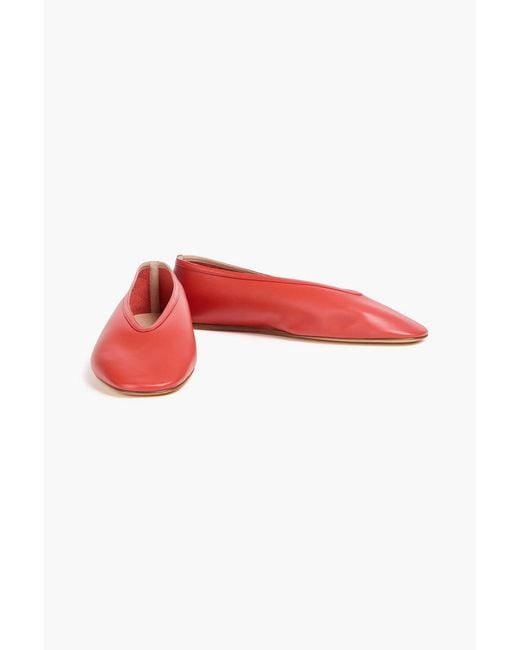 Le Monde Beryl Red Luna Leather Ballet Flats