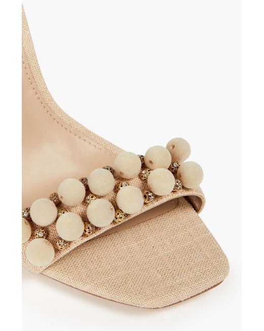 Sam Edelman White Luella Bead-embellished Canvas Sandals