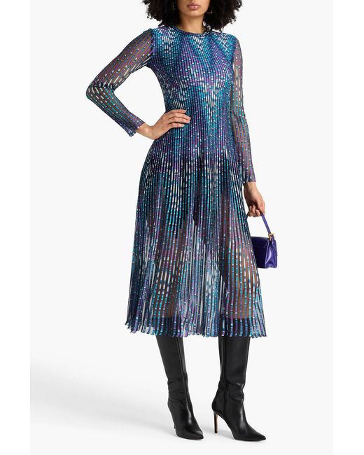 Missoni Blue Jacquard-Knit Midi Dress