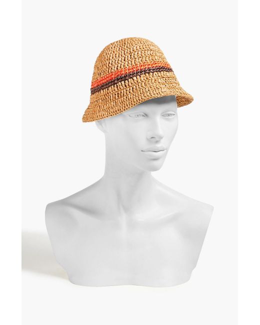 Emilio Pucci Natural Striped Faux Raffia Bucket Hat