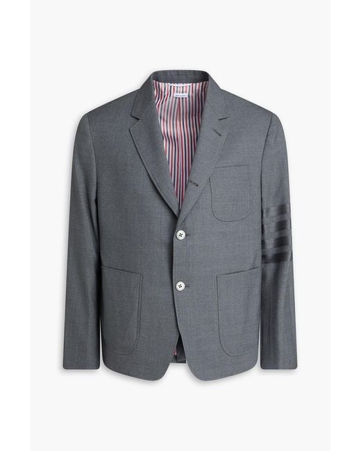 Thom Browne Gray Striped Wool Blazer for men