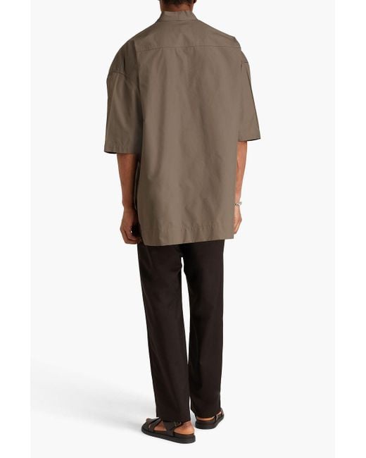 Rick Owens Brown Oversized Crepe Shirt for men