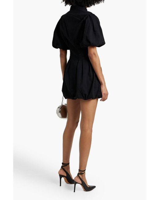 Jonathan Simkhai Black Ciara Pleated Denim Mini Shirt Dress