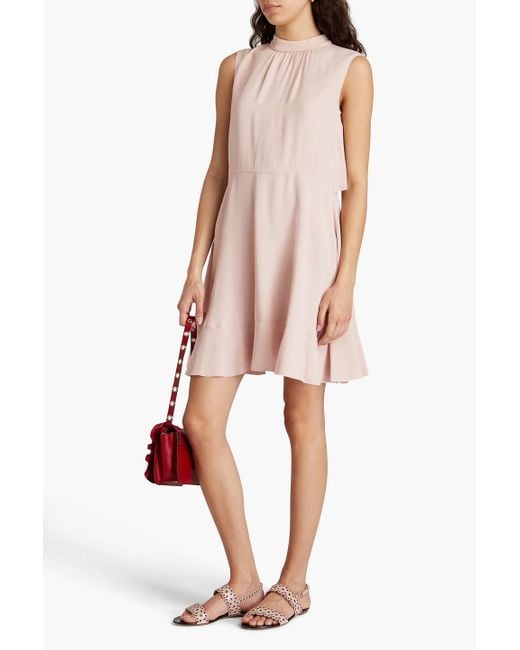 RED Valentino Pink Cape-effect Satin-crepe Mini Dress