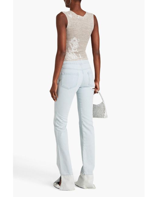 16Arlington White Hose mit geradem bein aus crêpe mit falten