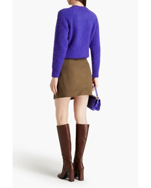 Sandro Natural Julieta Wool-blend Mini Wrap Skirt