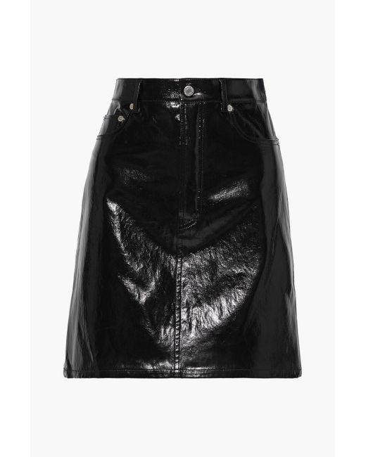 Helmut Lang Black Patent Leather Mini Skirt
