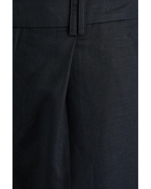 PAIGE Blue Niguel Linen And Cotton-Blend Wide-Leg Pants