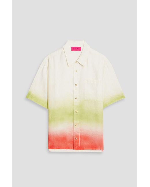 The Elder Statesman White Sulfer Gradient Dégradé Linen Shirt for men
