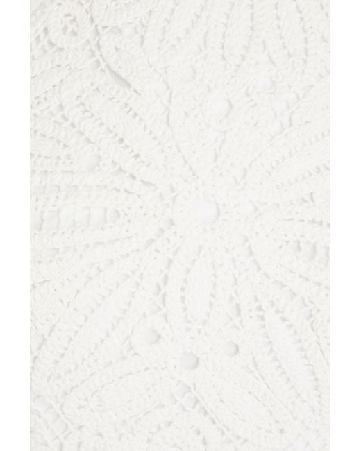 Maje White Crocheted Cotton Midi Dress
