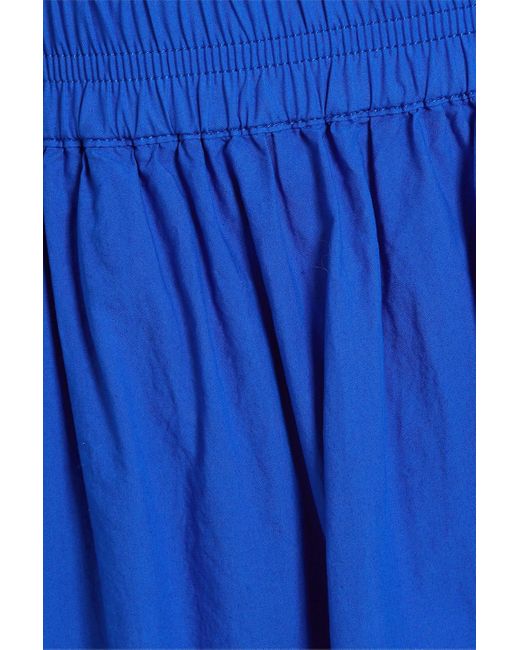 Alex Mill Blue Gathered Cotton-poplin Midi Skirt