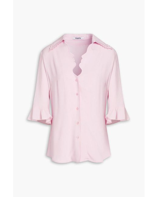 Vivetta Pink Bluse aus crêpe de chine mit rüschen