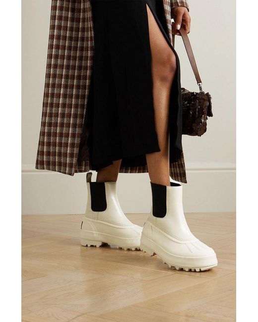 Sorel x Proenza Schouler Natural Sorel Caribou Leather And Rubber Platform Chelsea Boots