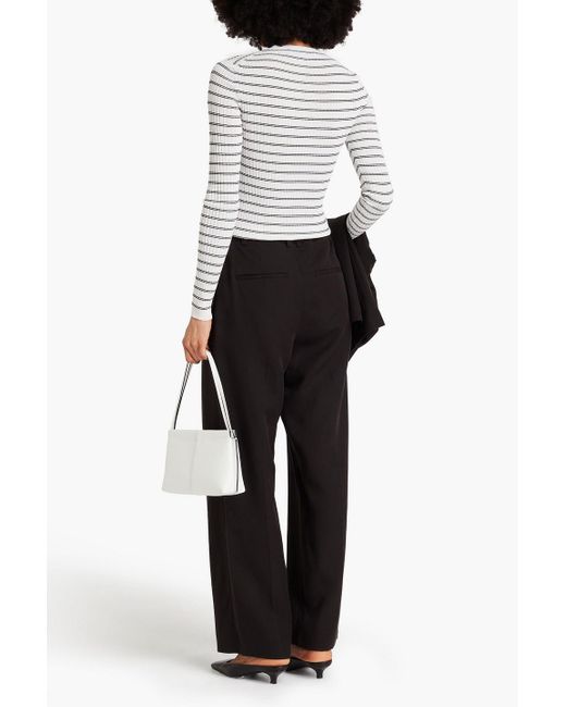 Vince Black Pleated Tm Lyocell-blend Wide-leg Pants