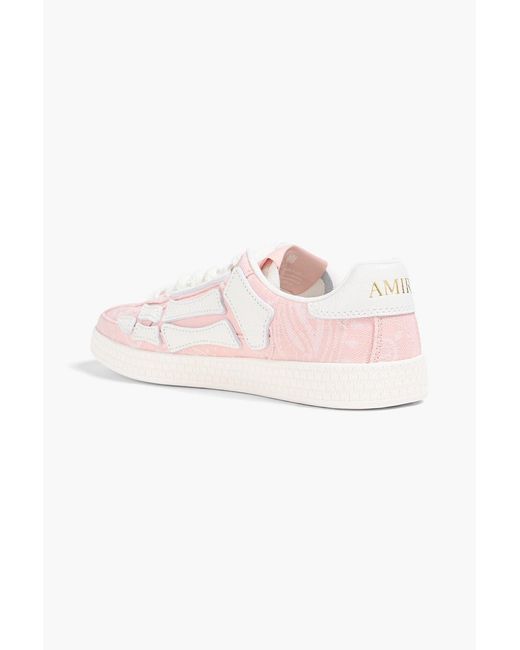 Amiri Pink Pacific Appliquéd Denim Sneakers