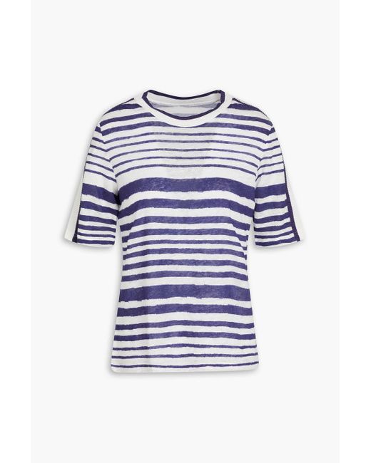 Zimmermann Blue Striped Linen-jersey T-shirt