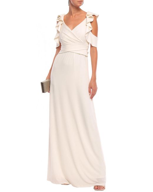 halston heritage ivory dress