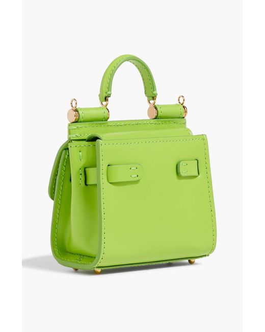 Dolce & Gabbana Green Mini Sicily Leather Shoulder Bag