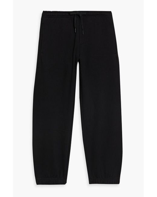 Versace Black Embroidered French Cotton-terry Sweatpants for men