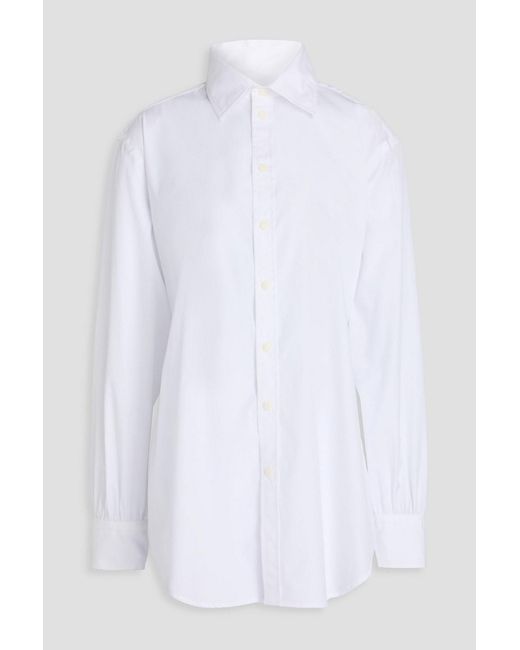 Rag & Bone White Ellison Cutout Cotton-poplin Shirt