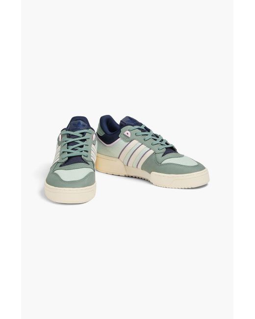 Adidas Originals Blue Rivalry 86 Leather Suede And Canvas Sneakers for men