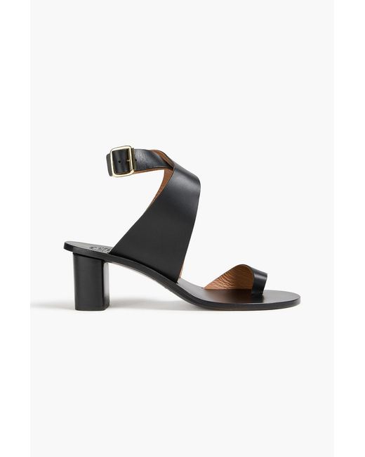 Atp Atelier Black Gildone Leather Sandals