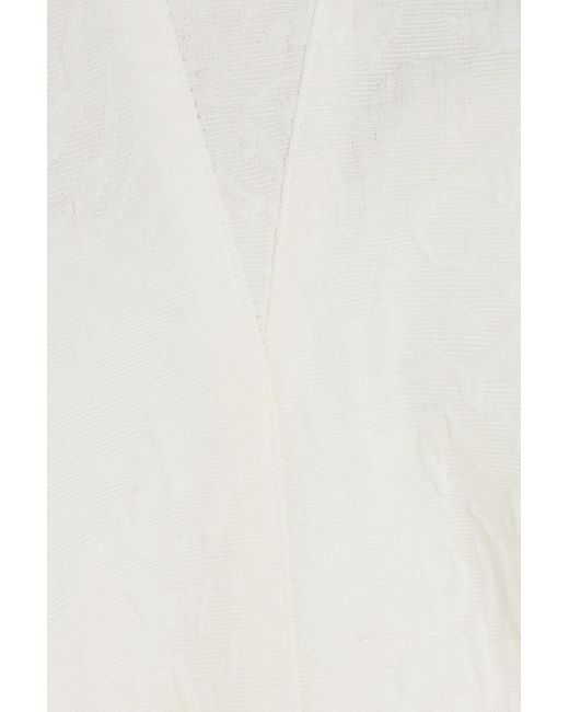Jonathan Simkhai White Layered Cloqué And Tulle Midi Dress