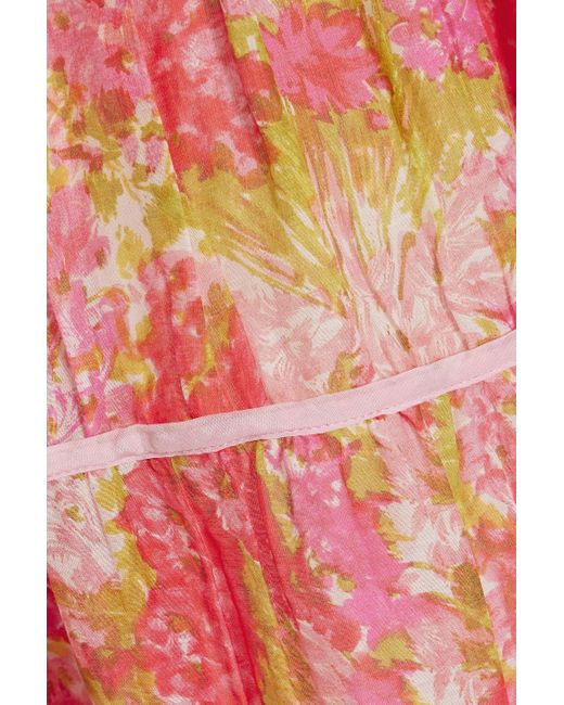 LoveShackFancy Elisabelle Shirred Floral-print Cotton And Silk-blend Maxi Dress