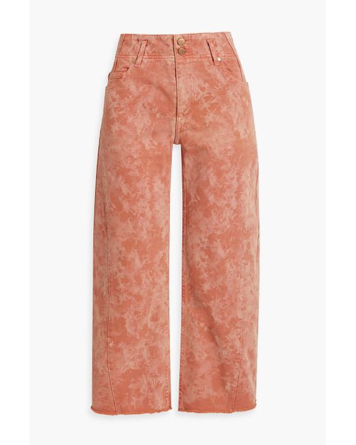 Ulla Johnson Pink Thea Cropped Acid-wash High-rise Straight-leg Jeans