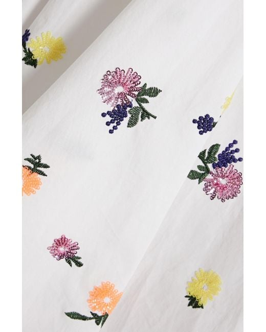 3.1 Phillip Lim White Embellished Cotton-poplin Midi Dress