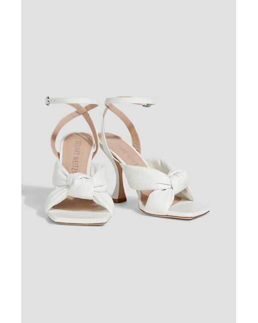 Stuart Weitzman Natural Playa Knotted Leather Sandals