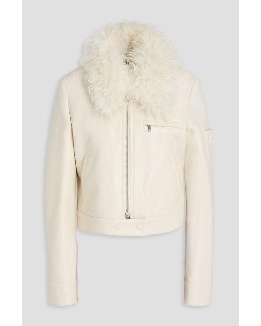 Courreges Natural Jacke aus vinyl aus einer baumwollmischung