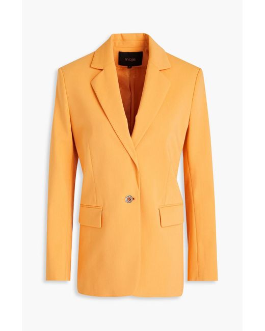 Maje Orange Cotton-blend Blazer