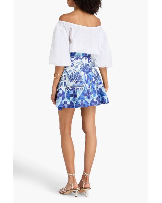 Farm Rio Blue Printed Cotton Shorts