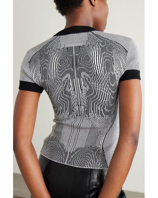 Jean Paul Gaultier Trompe L'oeil Striped Jacquard-knit T-shirt in