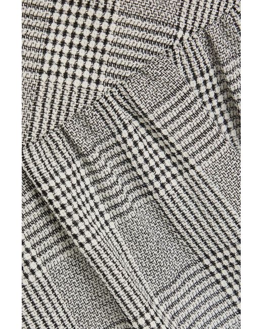 Alessandra Rich Gray Prince Of Wales Checked Wool-tweed Mini Skirt