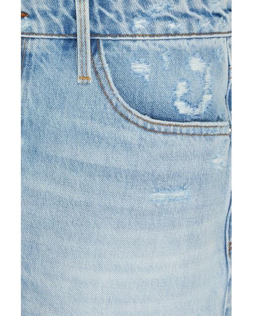 FRAME Blue Le brigette jeansshorts in distressed-optik