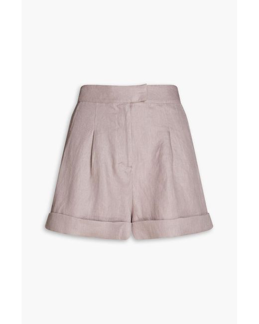 Bondi Born Pink Antigua shorts aus leinen-twill mit falten