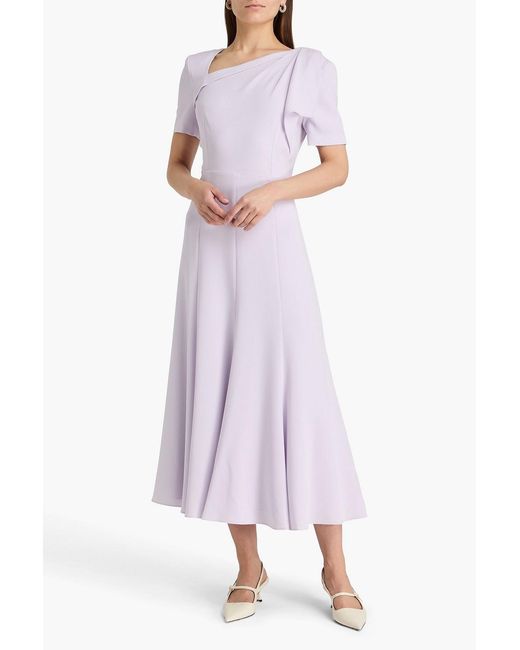 Roland Mouret Purple Draped Crepe Maxi Dress