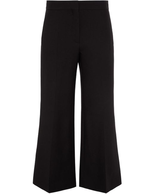Valentino Garavani Black Wool And Silk-blend Crepe Kick-flare Pants