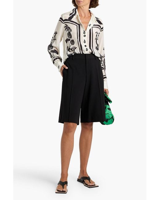 Farm Rio White Printed Crepe De Chine Shirt