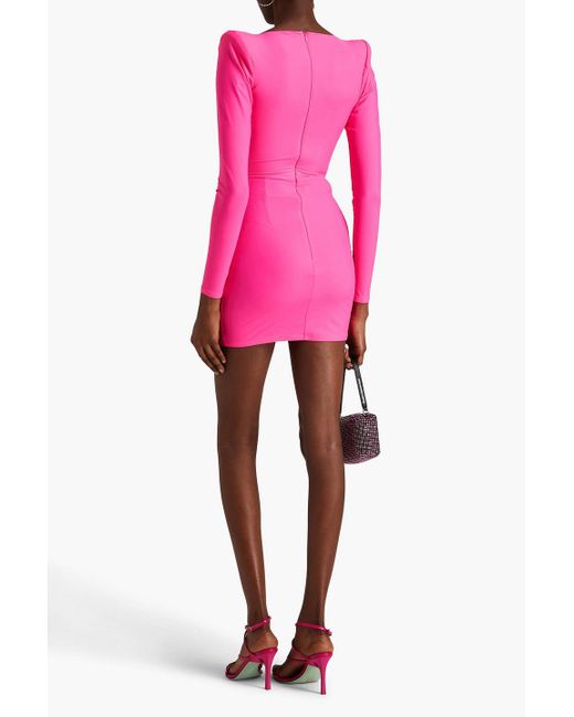 Alex Perry Pink Neon Stretch-jersey Mini Dress