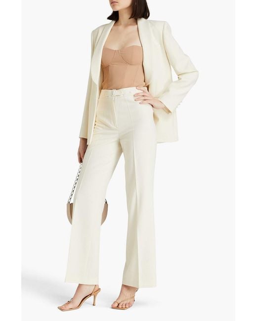Maje White Crepe Bootcut Pants