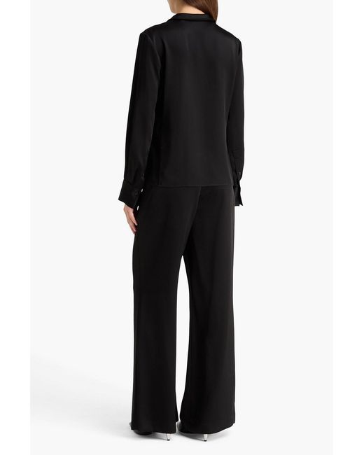 Theory Black Satin Blouse