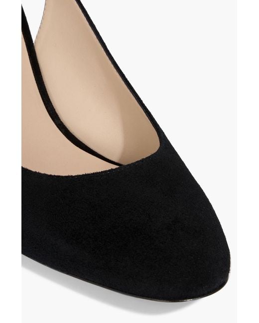 Stuart Weitzman Black Milla 55 Suede Slingback Pumps