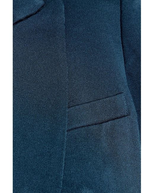 Veronica Beard Blue Long And Lean Dickey Satin-Crepe Blazer