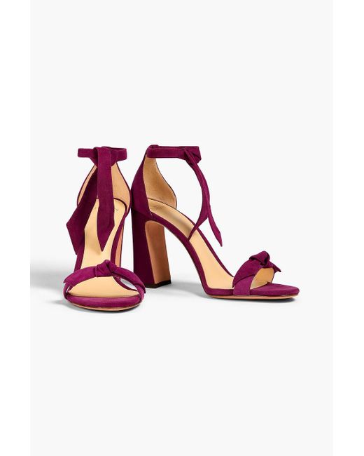 Alexandre Birman Pink Clarita Curve Bow-detailed Suede Sandals