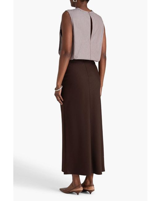 A.Emery Brown Riva Wool-Twill Maxi Skirt